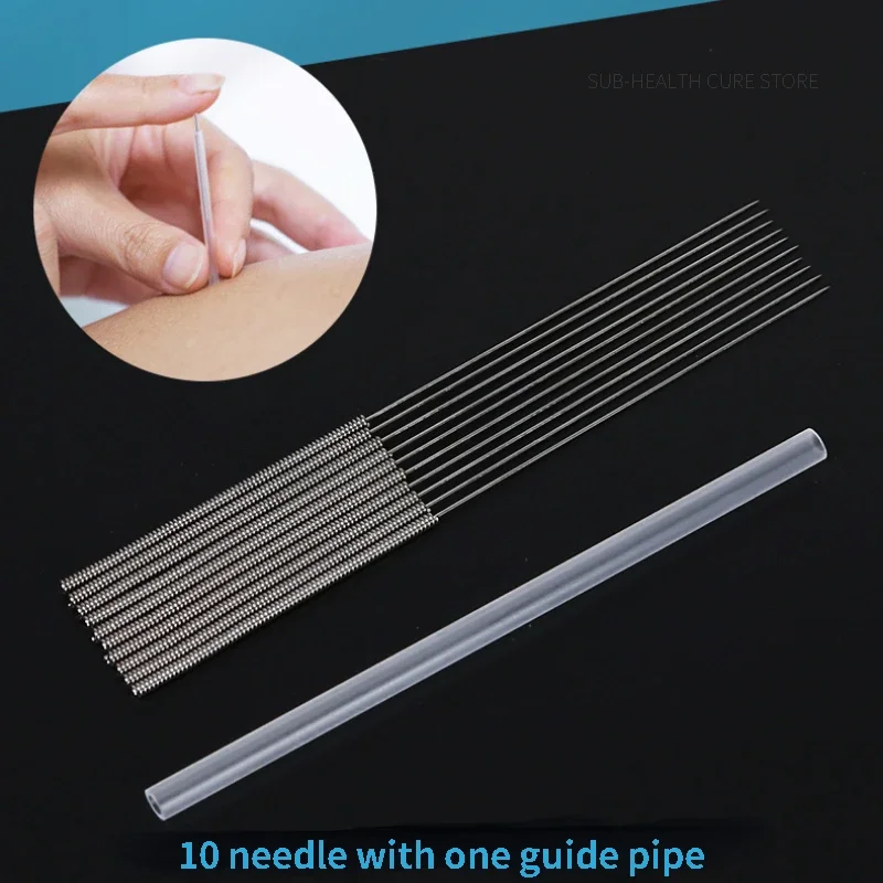 500PCS Traditional Chinese Medical Flat Handle Acupuncture Needles with Tube Disposable Sterile Needle Many Size