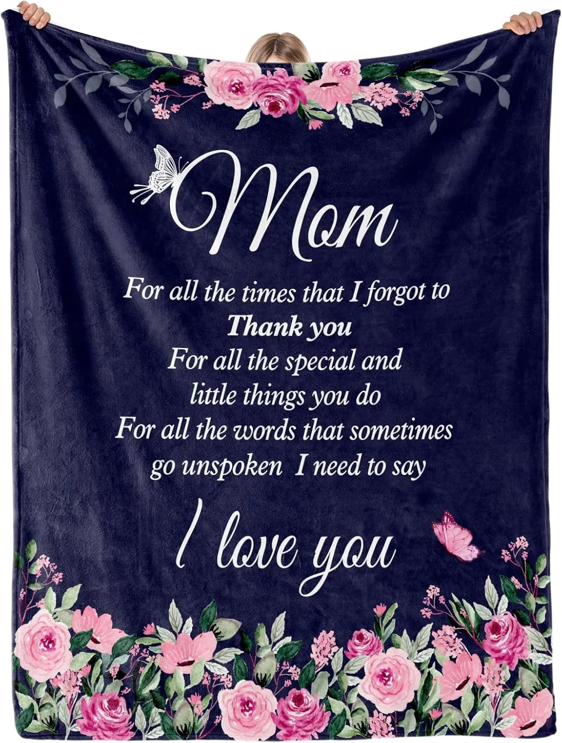 

Gifts for Mom from Daughter Son A letter To Mom Soft Flannel Throw thin Blanket Mother's Day Birthday Gifts for Elder all season