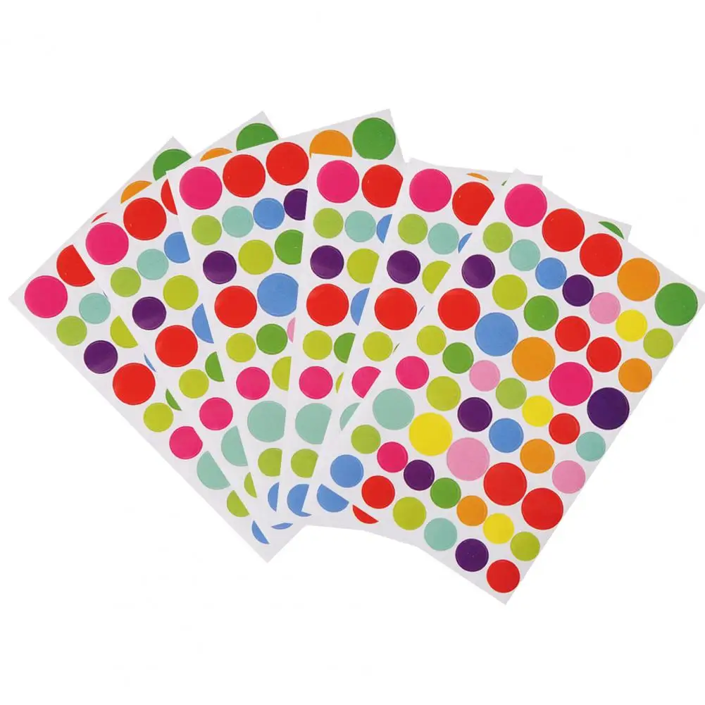 Small Round Scrapbook Sticker Vibrant Scrapbook Stickers Colorful Stars Love Hearts Round Shapes Diy Adhesive Decals for Kpop