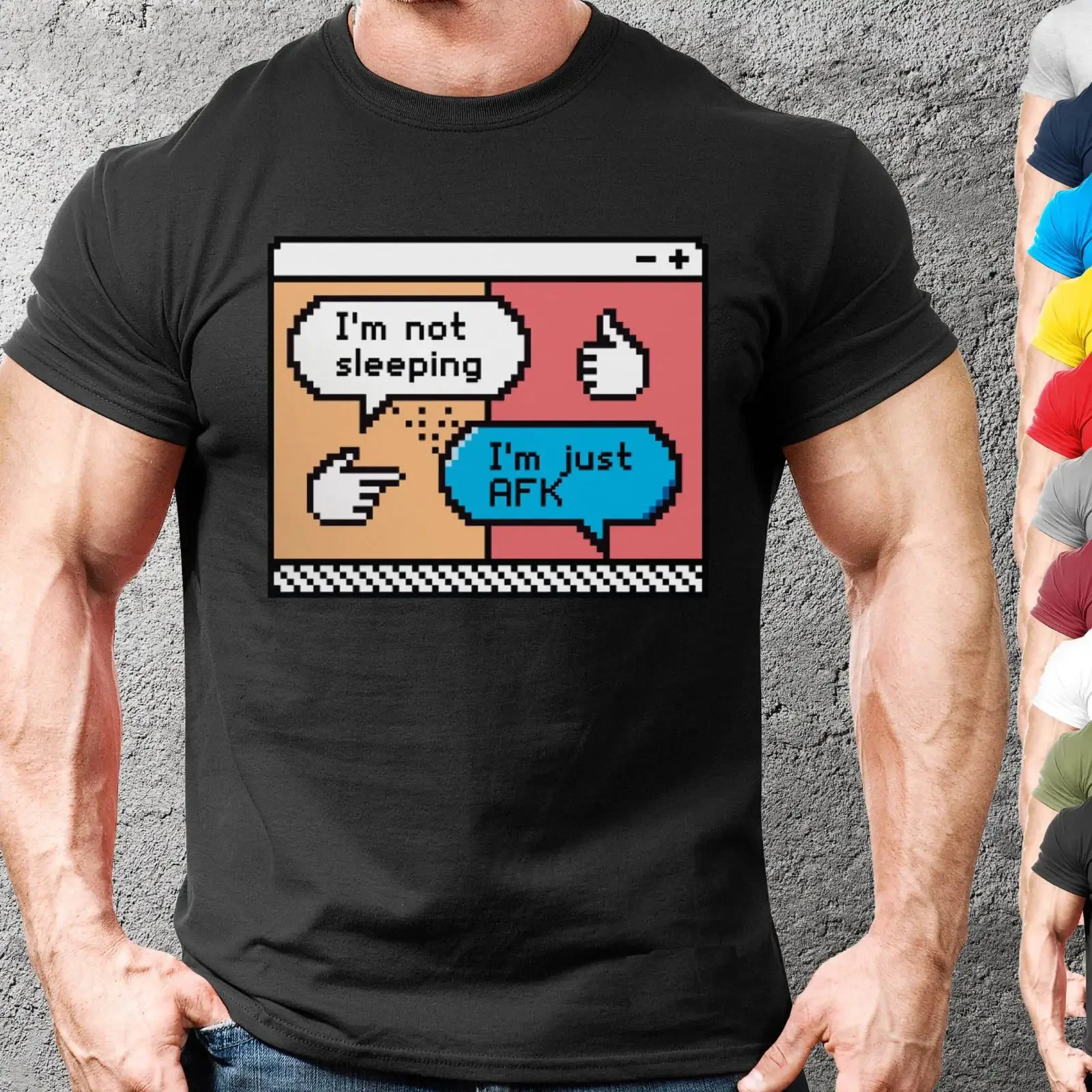 Funny I'm Just AFK Pixel T Shirt Casual Gaming for Gamer Streamer Nerd Birthday Video Game Lovers vintage Washed streetwear