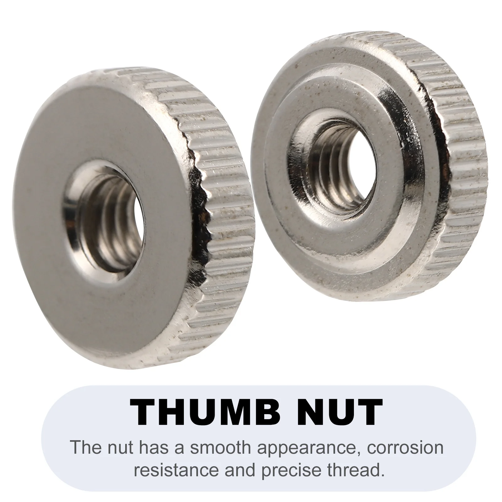 

1Set Knurled Thumb Nuts Silver Precision Nuts for Camera Pan Lamp Bracket Glass Folding Table Connector