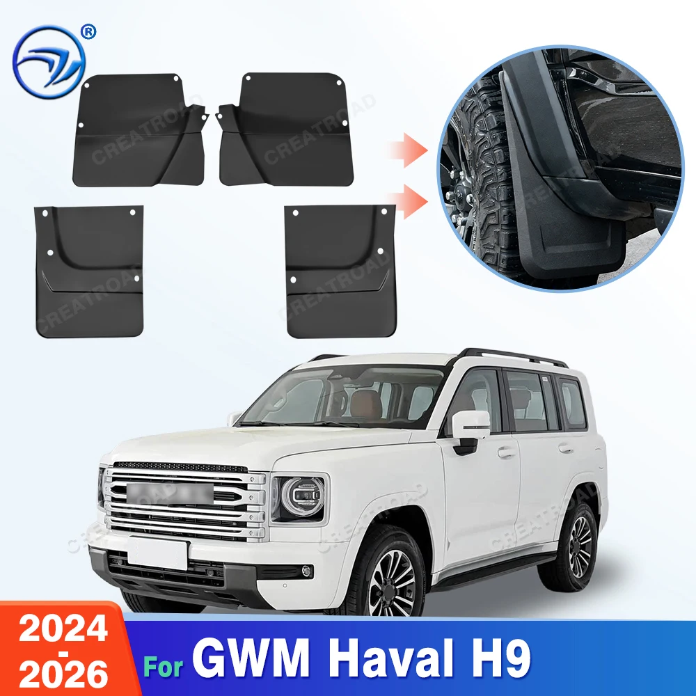 For GWM Haval H9 2024 2025 2026 Fender Mudflaps Splash Guards Mudguards Mud Flaps Car Accessories