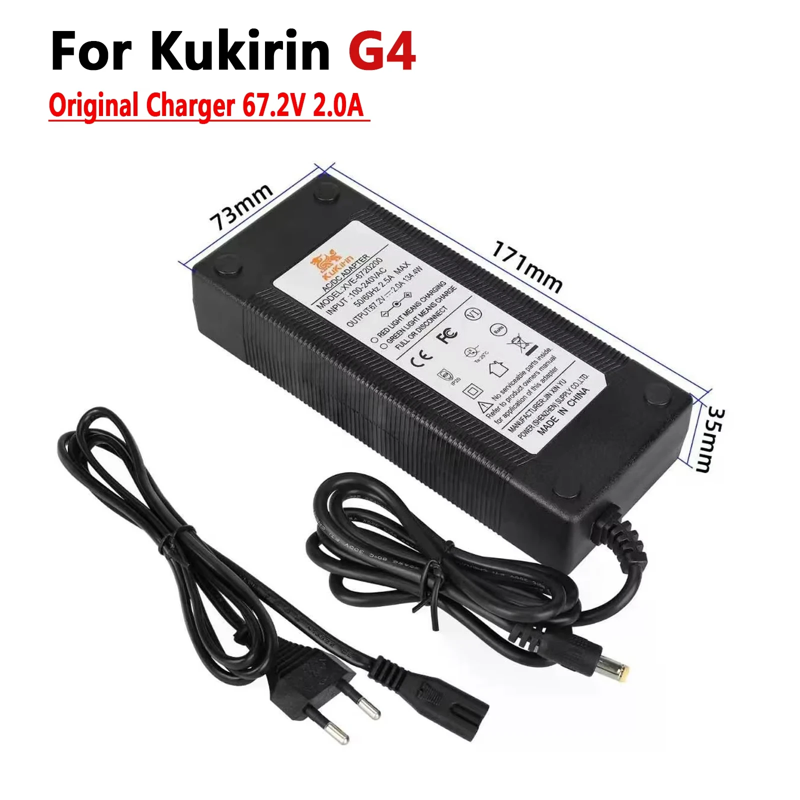 

Original 67.2V 2.0A Charger For Kukirin G4 Scooter Electric Lithium Battery Charger Kickscooter Accessories