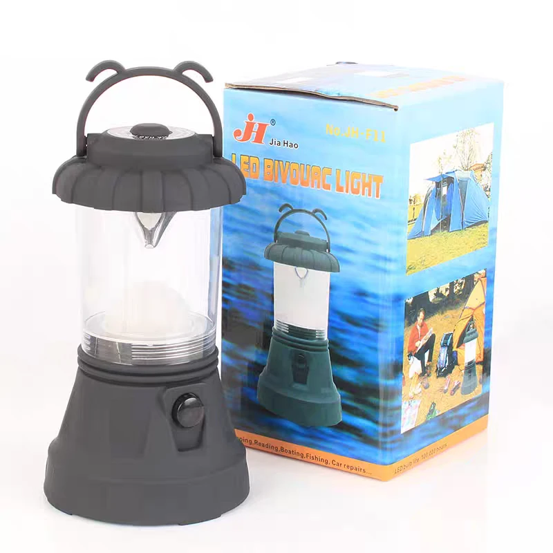 1pc Camping Bivvy Tent Camp Light Night Torch Fishing Lantern Hook Handle Outdoor Lamp flashlight  11LEDs