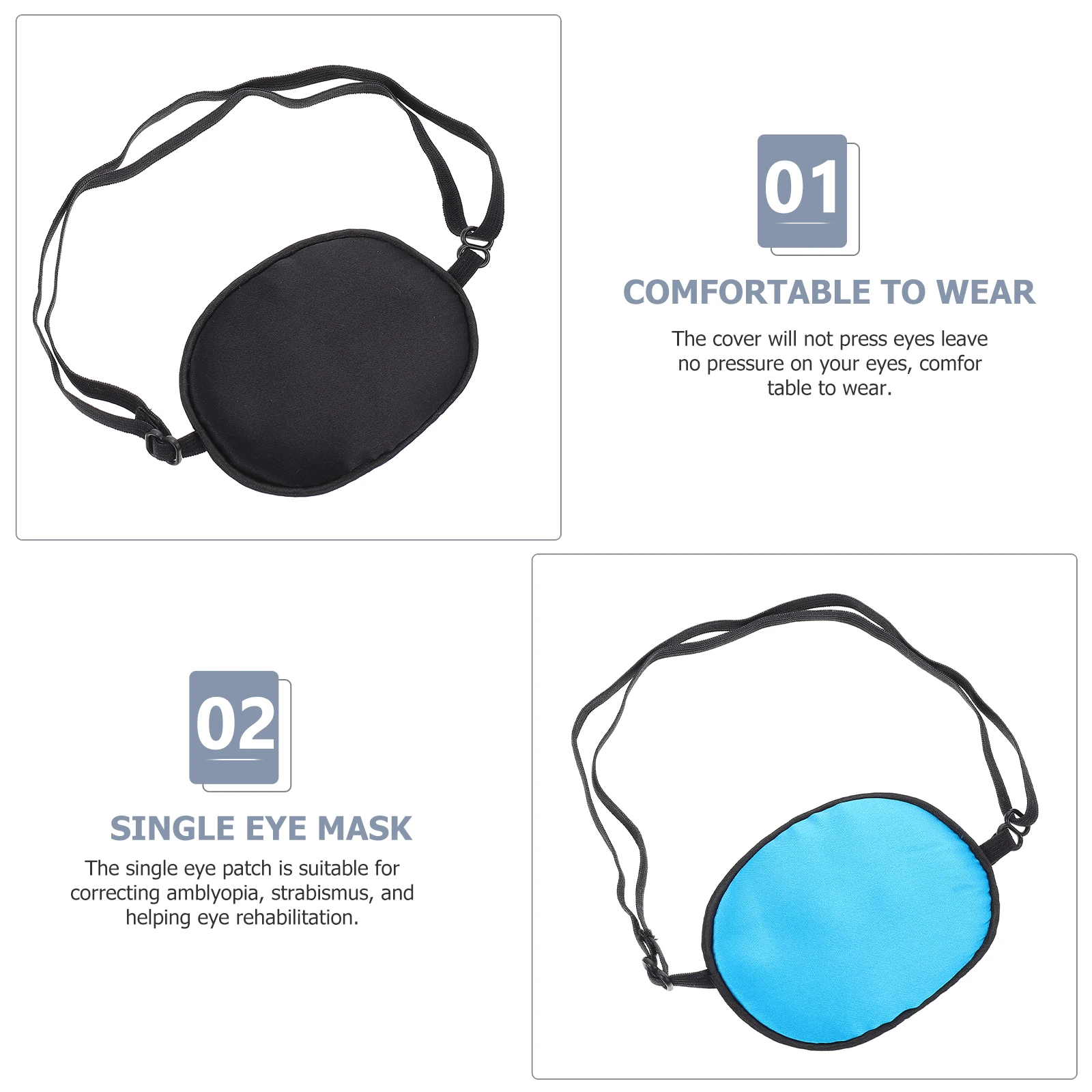 

2 Pcs Eye Cover Kids Patches for Lazy Adhesive Adults to Sleep Silk Teens Single Child