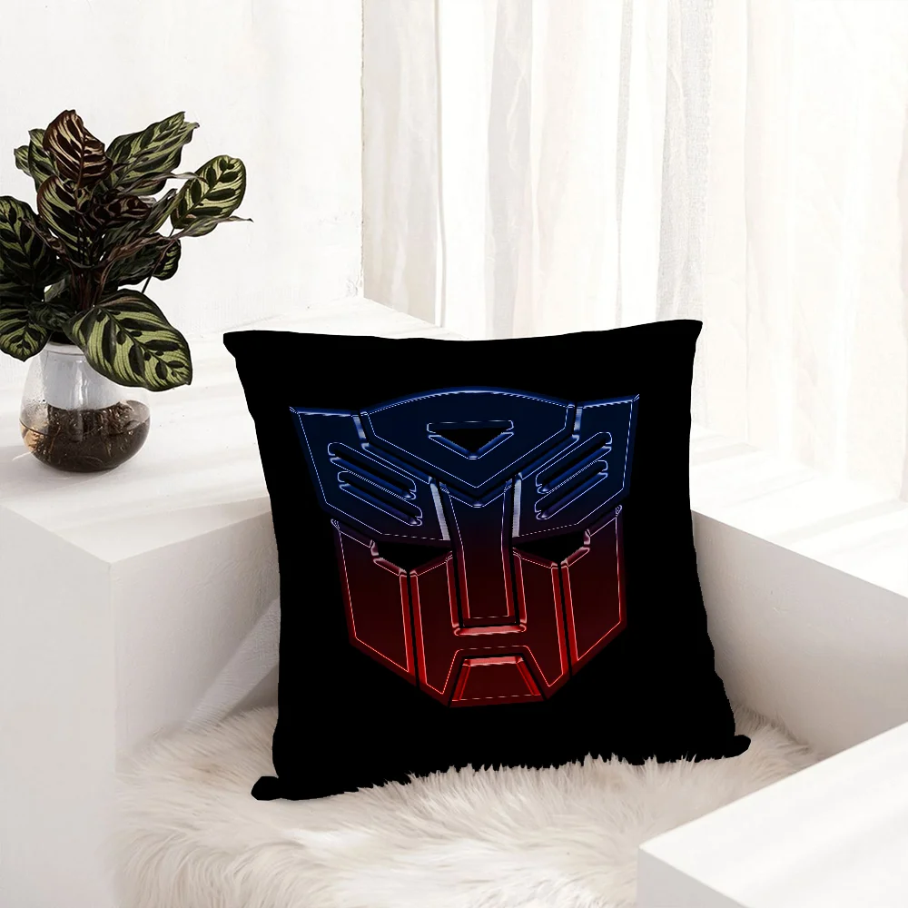 T-Transformers Autobot Pillow Case Plush Fabric Soft Pillowcase Double Sided Print Sofa Cushion Cover Throw Pillow Cover