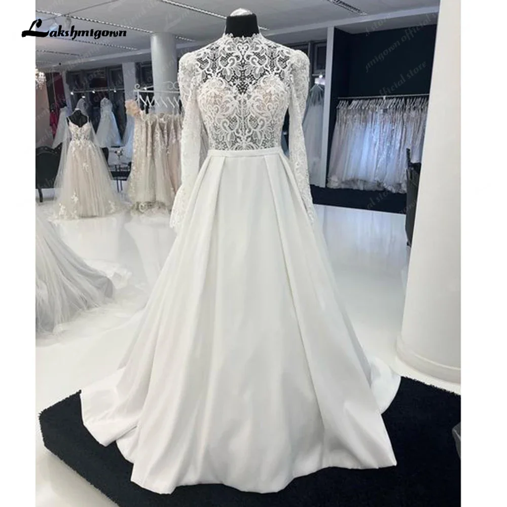 Lakshmigown Long Sleeve Floral Lace Wedding Dress for Women 2024 Bridal Receipt Party Wedding Gown vestido novia princesa