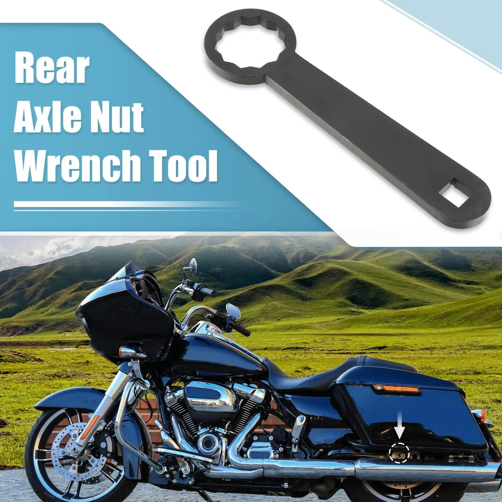 36 mm Axle Nut Wrench,HD-47925 Rear Axle Nut Torque Adapter for Harley,1/2