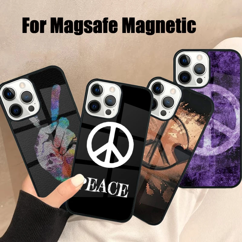 

Чехол для телефона Magsafe с символом мира для iPhone 17, Air 16e 15, 14, 13, 12, 11 Pro Max Plus, зеркальный беспроводной магнитный чехол