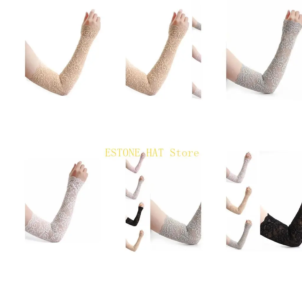 49MF UV for Protection Sleeve Lace Arm Protector Cooling Breathable Arm Cover for Dri