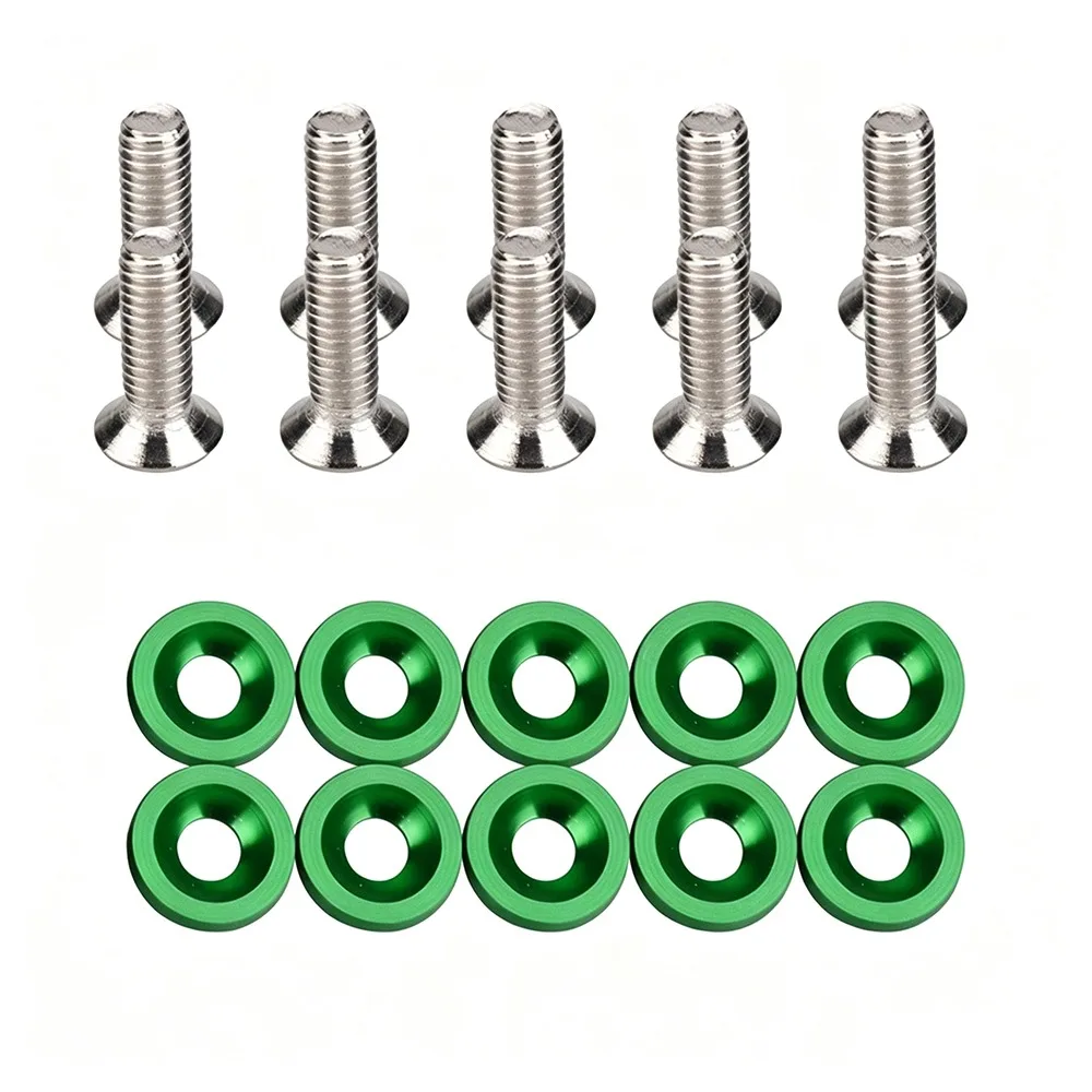 M6 Size Washer Bolts Aluminum Material Hexagonal Head Aluminum Fasteners Concave Design Mudguard Washers Mudguard Installation