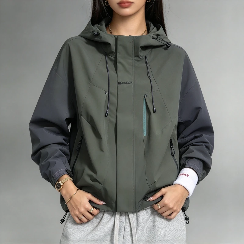 Outdoor Waterproof Hooded Jackets Woman Windbreaker Coats Autumn Streetwear Camping Windproof Hiking Jackets Men Women Clothing
