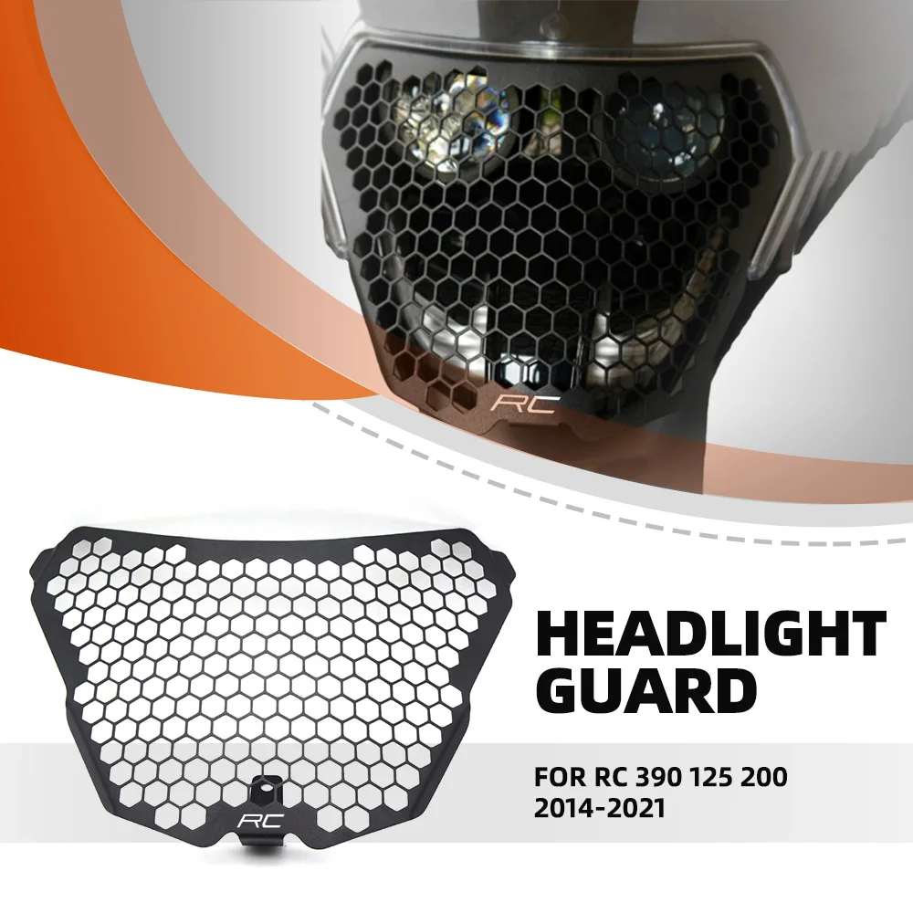 

Мотоцикл для RC 390 125 200, защита для фар 2014 2015 2016 2017 2018 2019-2021, защитная крышка для фар, гриль RC390 RC125