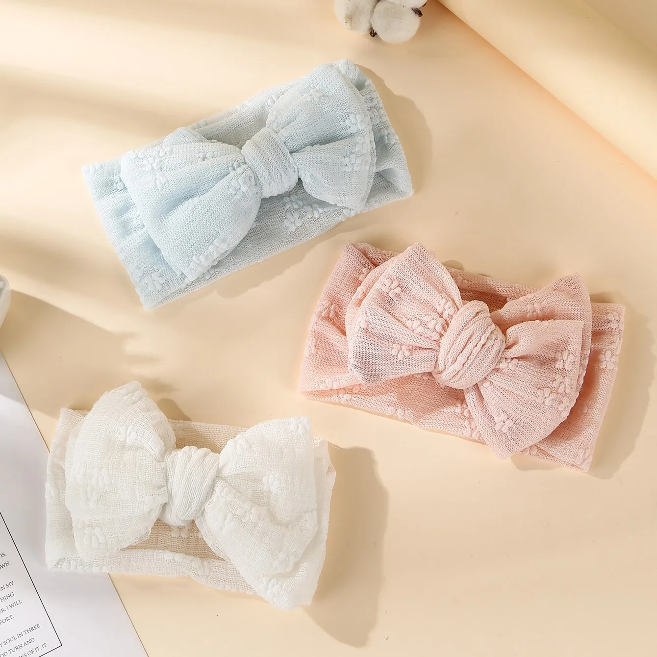 Baby Girl Bows Headband Newborn Turban Hole Hairband Lace Accessory Kids HairBand Outdoor Summer Toddler children HeadWrap