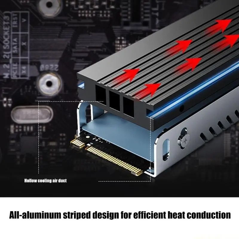 Aluminum M.2 2280 SSDs Heatsink Coolers For Enhances Performances And Stability