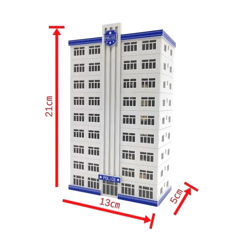 Creative DIY Miniatures Handmade ของเล่นบล็อกอาคารชุดสําหรับสถานีตํารวจชุดประกอบชุด