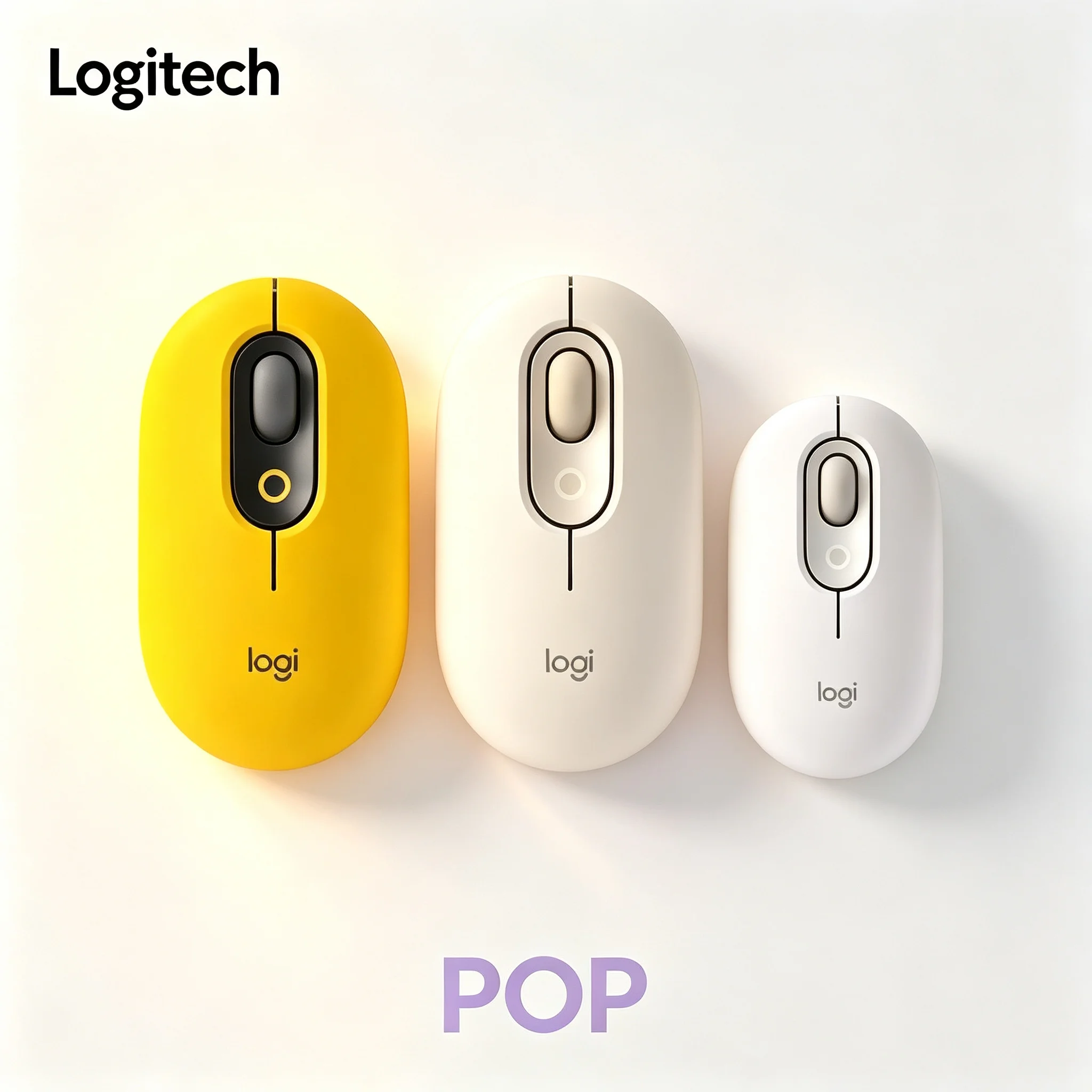 Logitech POP Mouse Wireless Bluetooth Quiet Click Trendy Sweet Color Lightweight Ergonomic Mice For Desktop Notebook Laptop