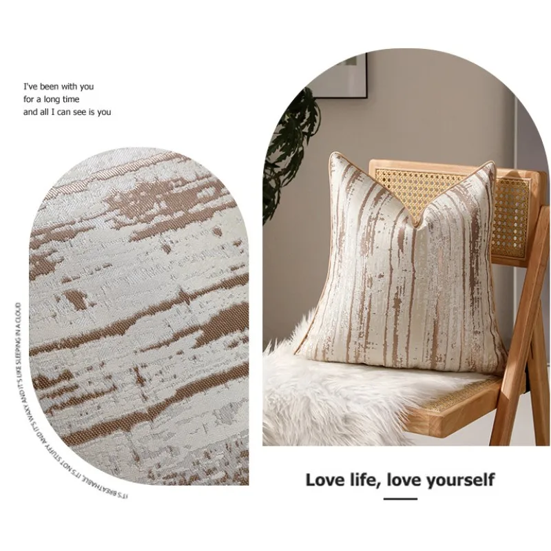 1/2pcs 45x45cm Cream Gold Throw Pillow Covers Modern Abstract Pillow Cases Luxury Contemporary Cushion Covers for Sofa Couch