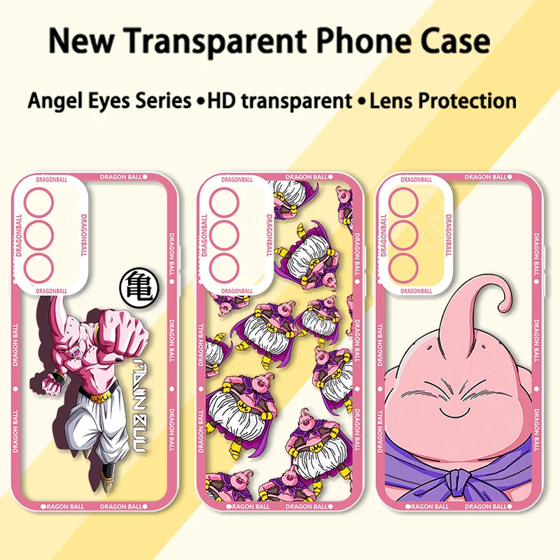 Anime Dragon Ball Majin Buu For Samsung Galaxy S23 S22 S21 S20 Pro FE Ultra A23 A52 A53 A71 Angel Eyes Transparent Phone Case