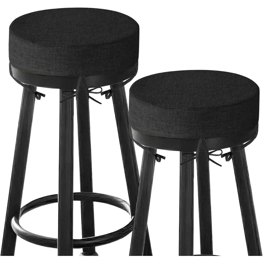 

Round 3 Thick Round Seat Cushions, 2 Pack Non Slip Bistro Chair Pads with Washable Cover (12 Inch, Black)