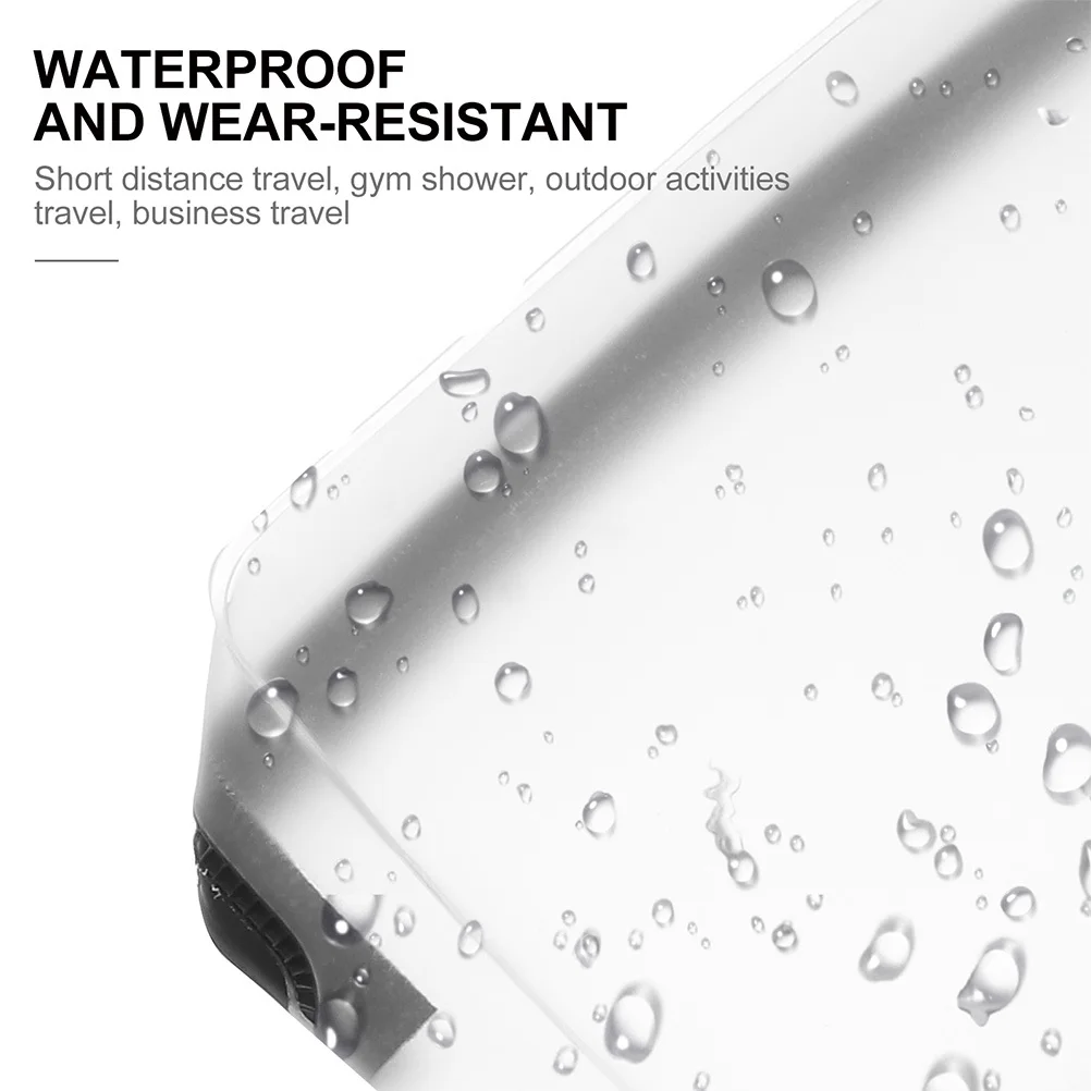 

2Pcs Makeup Bag Portable Tpu Material Large Capacity Travel Organizer Toiletry Zipper Pouch Soft Pressure Resistant Storage