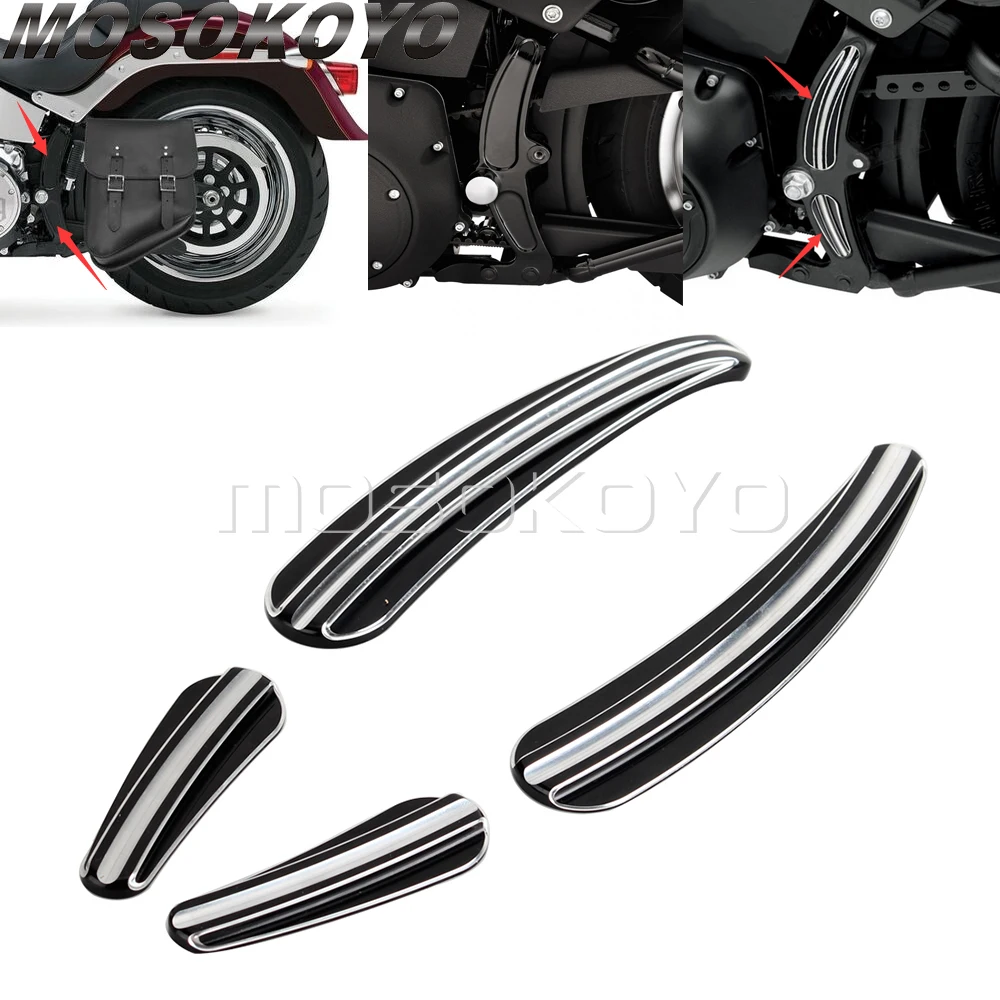 Motorcycle Swingarm Frame Insert Set Cerved Frame Decorative For Harley Softail Deluxe FLS FLSTN FXSTC Motorcycle Accessories