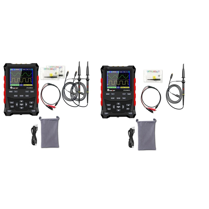 TOOLTOP ET120MC2 120Mhz Portable Smart Oscilloscope Dual Channel 500Msa/S Oscilloscope Data Storage For Home Repair