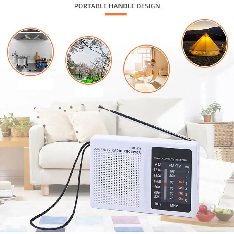 Rádio de bolso a pilhas, rádios estéreo am/fm, desfrutar de música, em qualquer lugar com design compacto, sinais ultra largos e pulso