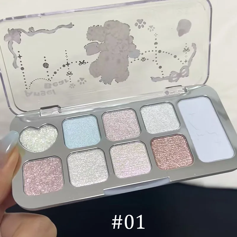 JILL Leen 9색 아이섀도우 팔레트 파우더 펄 광택 글리터 샤이니 저채도 컬러 파인 플래시 지속력 있는 아이 메이크업