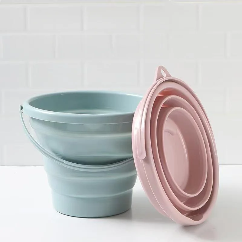 Portable Foldable Plastic Bucket Handheld Collapsible Laundry Basin Large Small Size Space Saving Multifunctional Washing Basin view 6