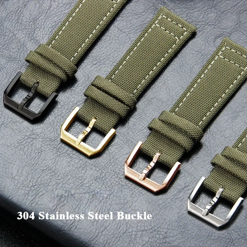 20mm 21mm 22mm Nylon Watch Strap for IWC Pilot Fabric Series Watch Strap Green Black Blue Canvas Bracelet Solid Folding Buckle