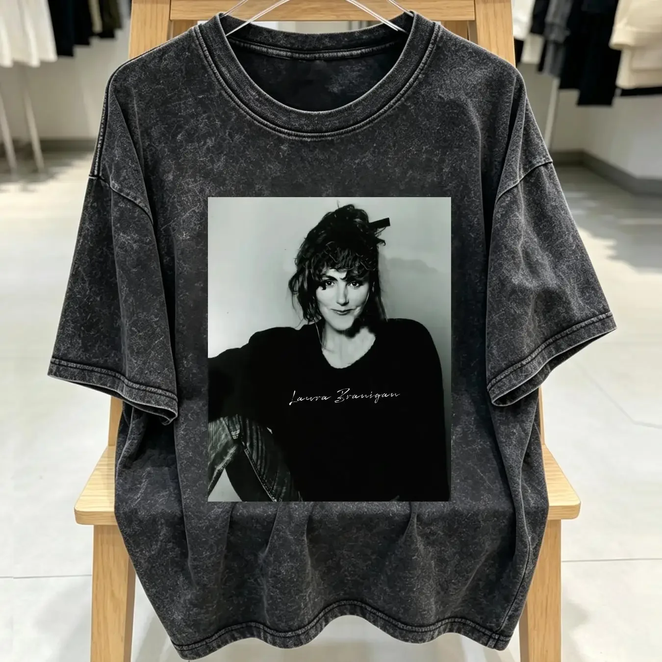 washed T Shirt Laura Branigan Aesthetic Vintage 80s Inspired Bootleg Minima vintage Washed Top For Everyday Wear Versatile
