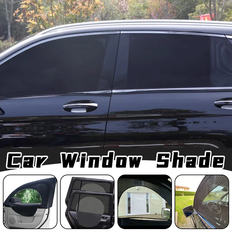 

2pcs Car Window Shade Side Window Sun Shade Vehicle UV Protect Shield Mesh Mosquito Cover Breathable Protection Privacy Sunshade
