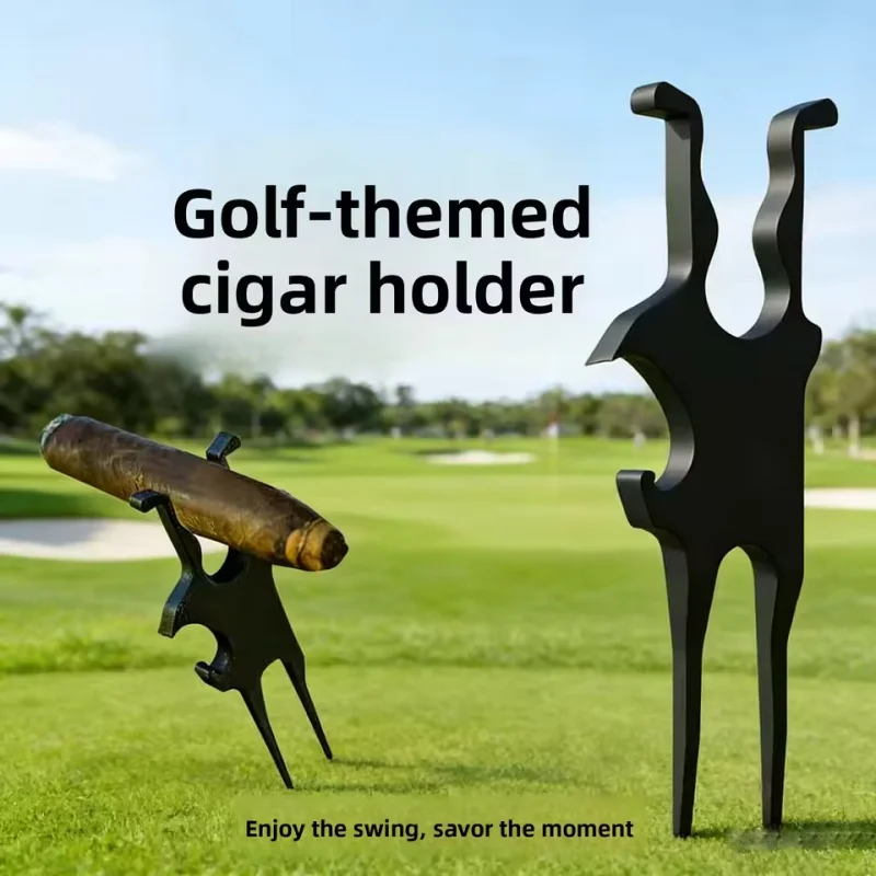 New Golf Cigar Holder Magnetic Multifunctional Ground Insert Stand Divot Tool Portable Golf Accessory view 3