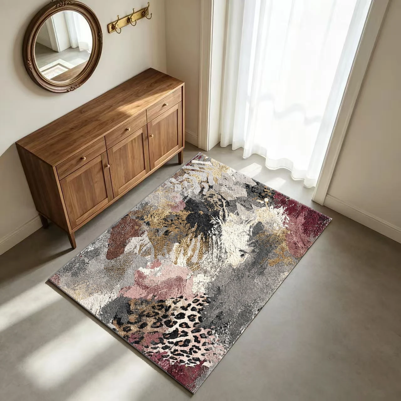 Abstract luipaardprint goudkle - Printed Rug Abstract recensie en prijs