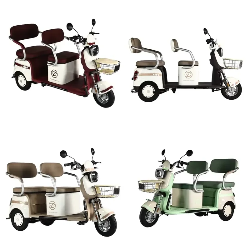 STROVAN Double Row Open Body Electric Scooter Tuk-Tuk Food Bike 48V Passenger Electric Tricycles with DOT & EEC Certificates
