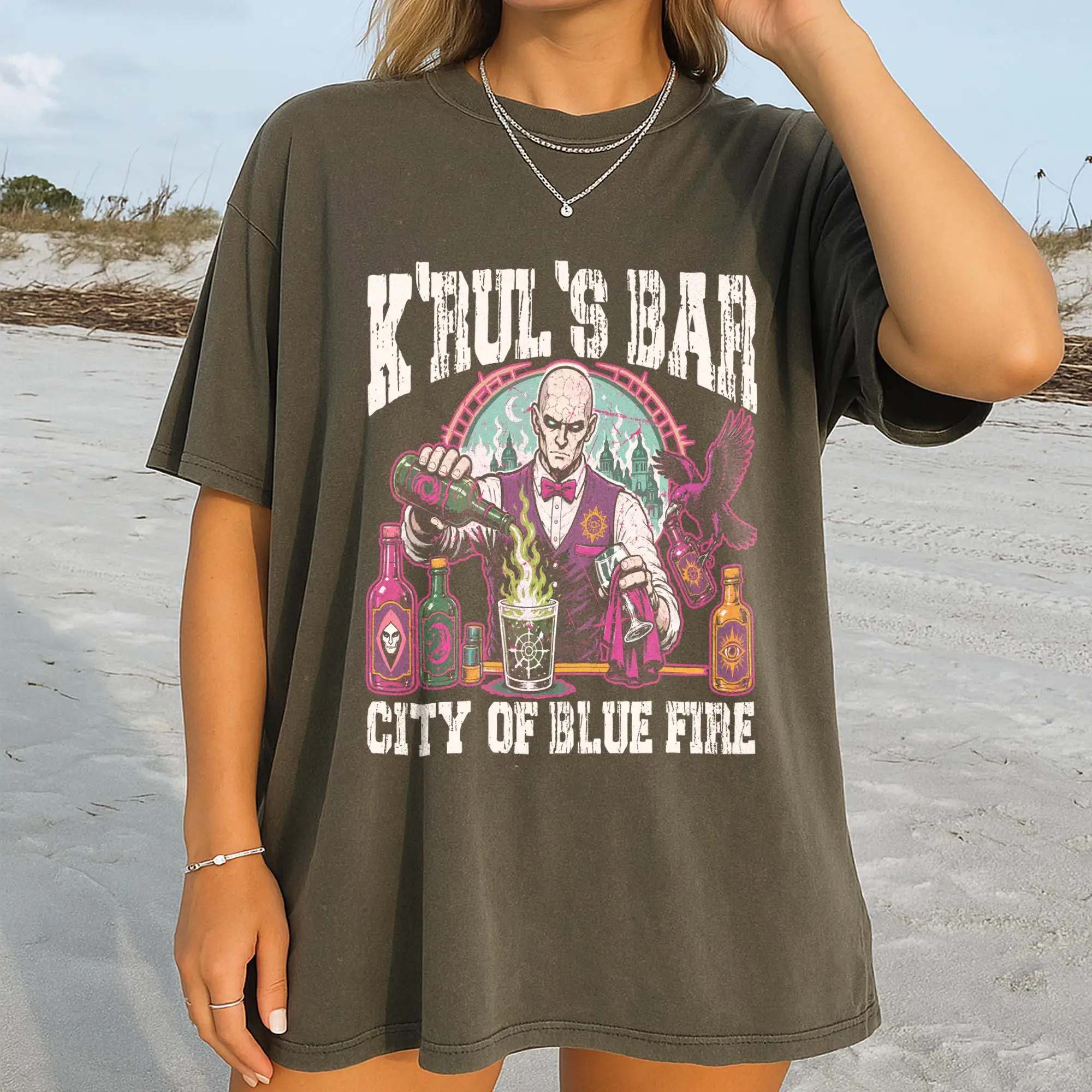 Vintage K'rul's Bar Shirt, Malazan Book of The Fallen, Steven Erikson, City of Blue Fire TEE T-SHIRT