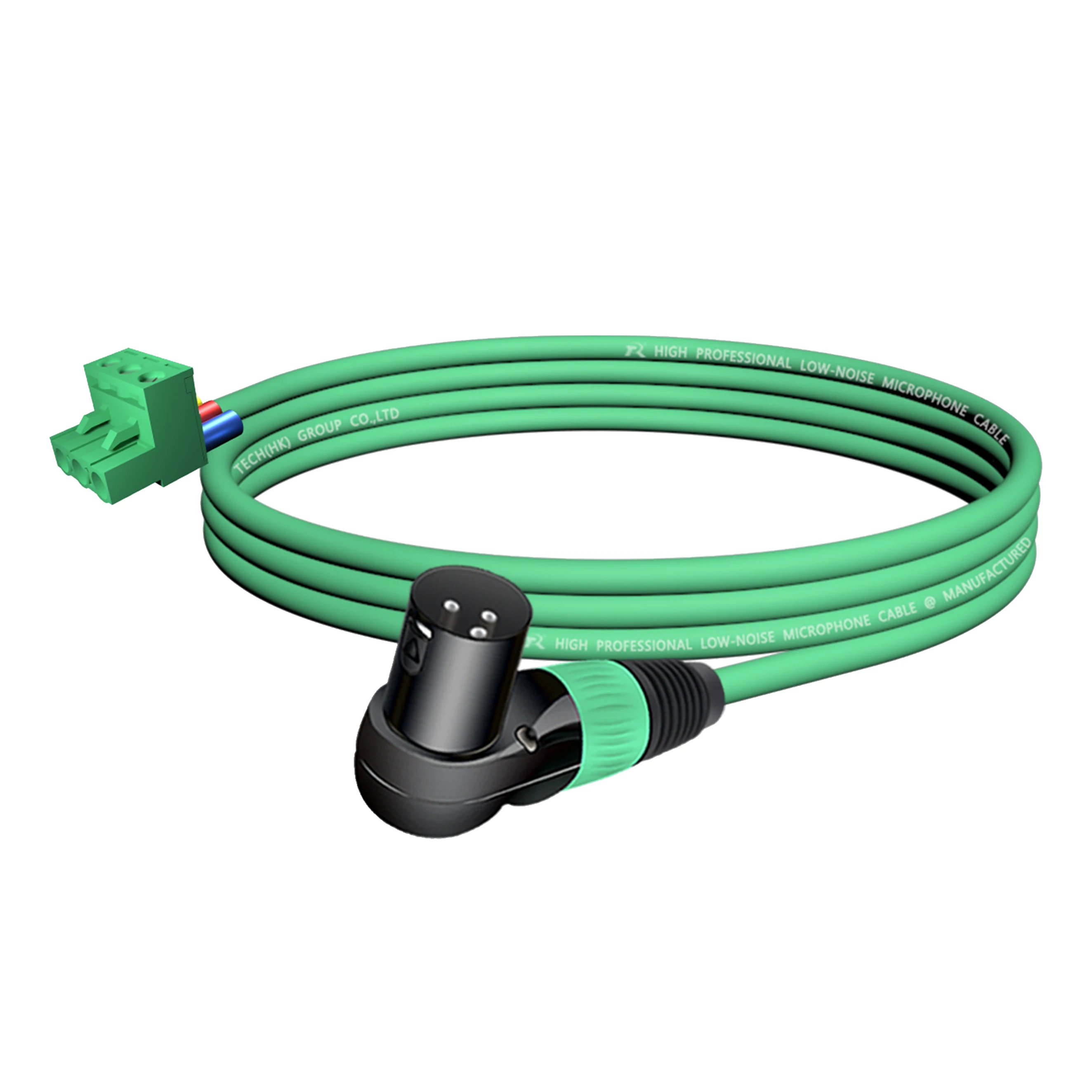 Rechtwinkliger schwarzer XLR-Stecker, 3-polig männlich oder weiblich, verbunden mit 3-poligem Phoenix-Stecker, 5,08 mm 3-polige PCB-Schraubklemme – Detail 4
