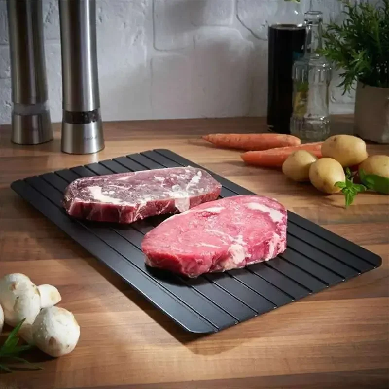 Fast Defrosting Tray for Frozen Meat Large Size Thawing Plate with Groove Design Defrost Food Rapid Safer Kitchen Gadgets Tools