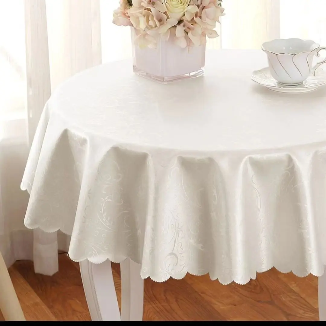 French non-slip waterproof pvc round tablecloth