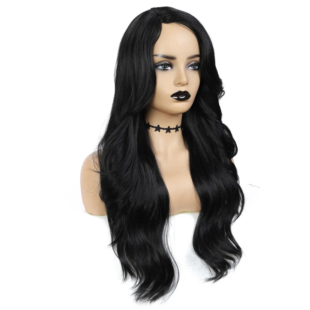 Synthetic Wigs For Black Women Long Wavy Side Part Hair Wig With Bangs Ombre Brown Color Natural Soft Cosplay Hairstyle X-TRESS