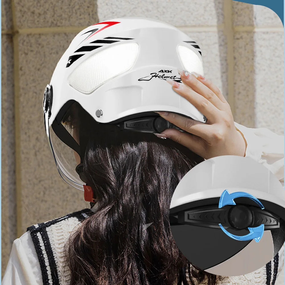 Motorcycle Open Face Helmet Eye And Face Protection Dual Lens Ventilation And Noise Reduction Stylish Half Helmet For Motorbike