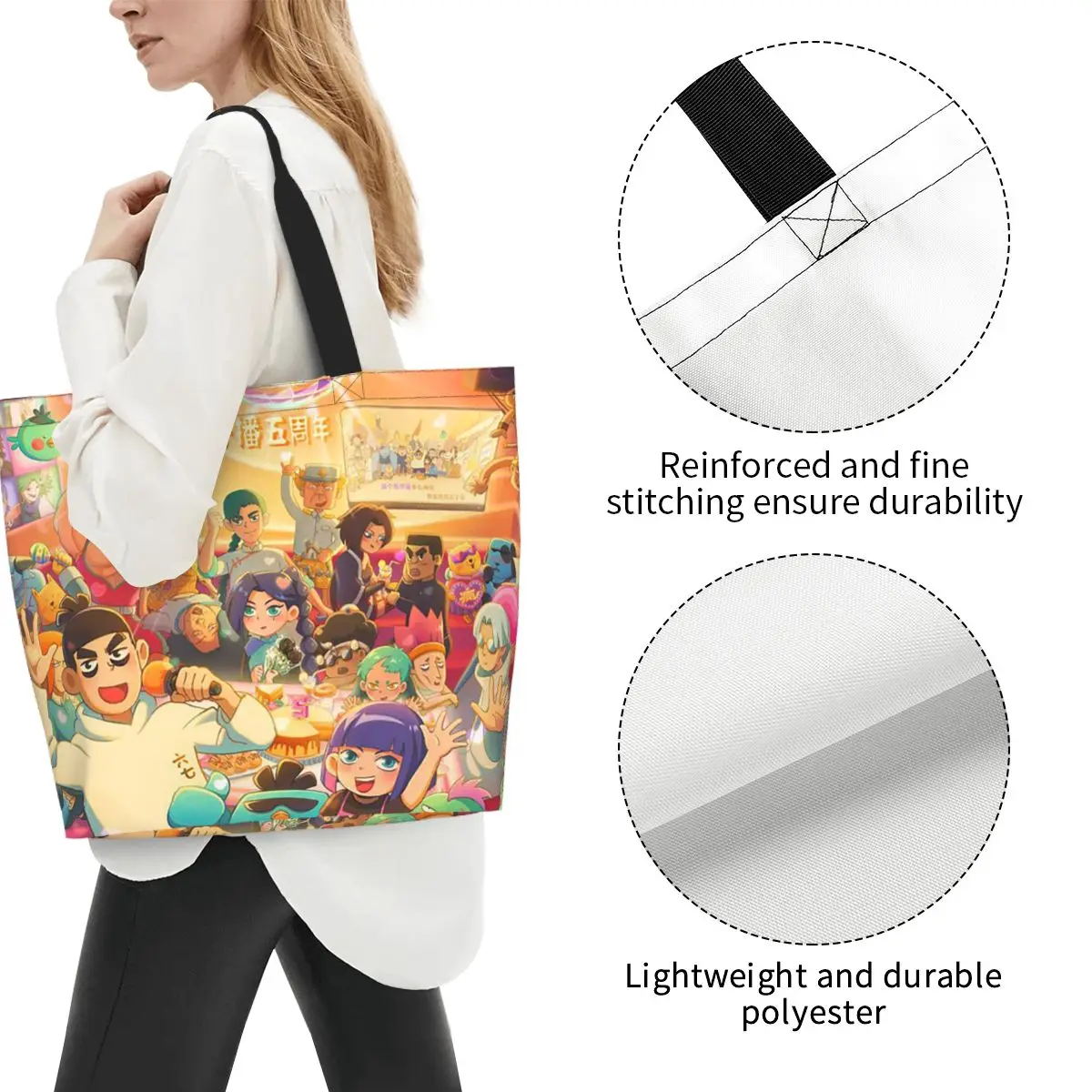 Scissor Seven Action Manga Cartoon Shopping Tote Bag Canvas Large Capacity Shoulder Bags Shopper Grocery Handbag for Women