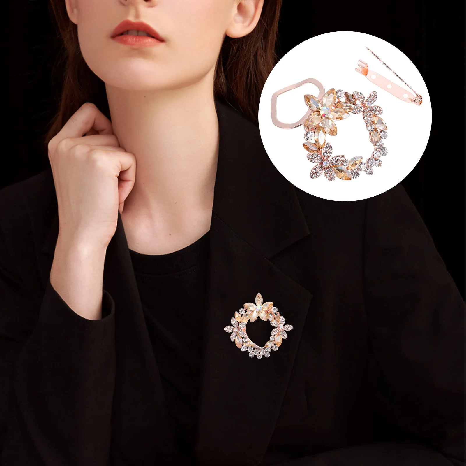 Scarf Buckle Casual Style Clothing Corsage Breastpin Party Brooch Crystal Affordable Delicate Alloy Zircon Holder Vintage