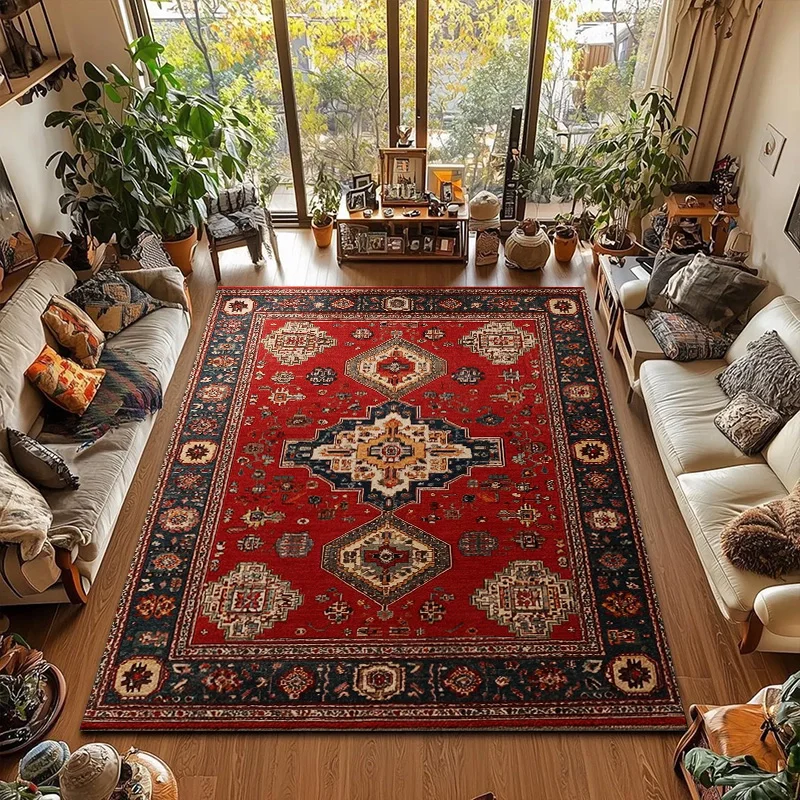 

RAKKS Crystal Velvet Classic Retro Style Home Living Room Large Carpet Dining Room Study Sofa Bed Bathroom Carpet Easy To Clean