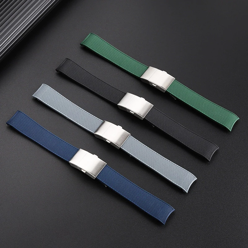 21mm Rubber Watchband for Longines master Conquest HydroConquest L3 781 782 Black Green Blue Silicone Waterproof Watch Strap