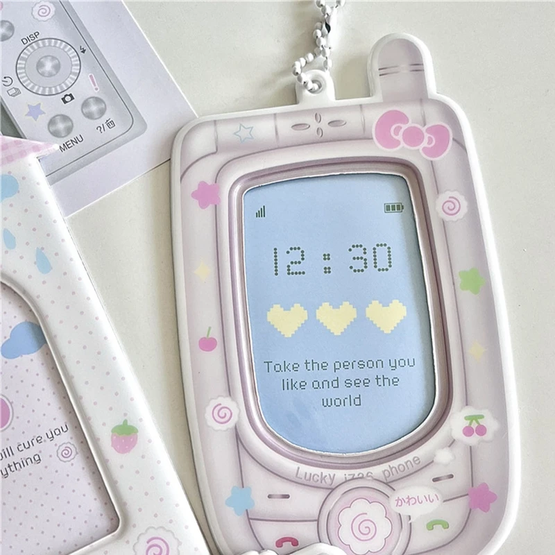 Korean Ins Cute Camera Phone Design Idol Card Holder Girl Photocard Holder Sleeves Protective Collect Pendants Gift