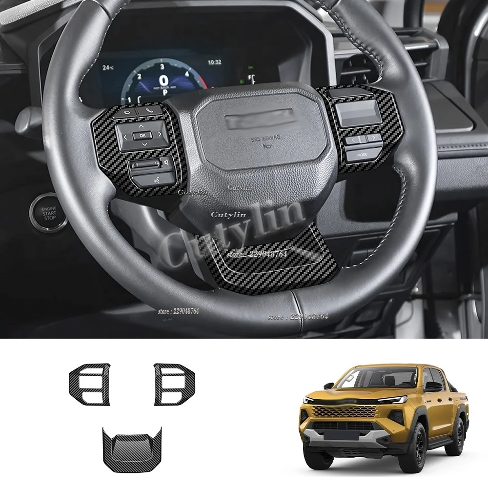 RHD for Toyota Hilux Travo 2026 2027 ABS Carbonfiber Car Window Lift Switch Gear Shift Panel Side AC Cover Interior Accessories