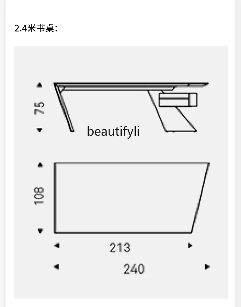 Scrivania in lamiera di pietra italiana di lusso leggera di fascia alta Scrivania capo Scrivania di design italiano postmoderno