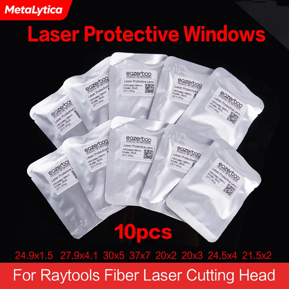 10pcs/Lot Laser Protective Windows 24.9X1.5 27.9X4.1 30X5mm 34X5 37X7 Optical Lens Glass 1064nm For Bodor Raytools Cutting Head